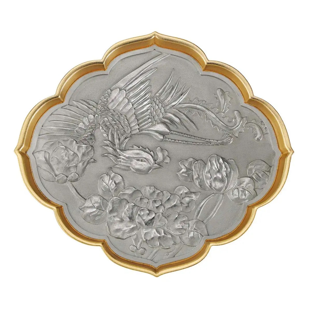Royal Selangor Straits Expression - Phoenix &amp; Peony Valet Tray — detail view