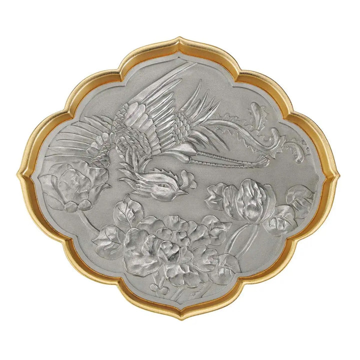 Royal Selangor Straits Expression - Phoenix &amp; Peony Valet Tray — detail view