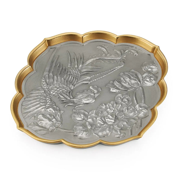 Royal Selangor Straits Expression - Phoenix &amp; Peony Valet Tray — front view