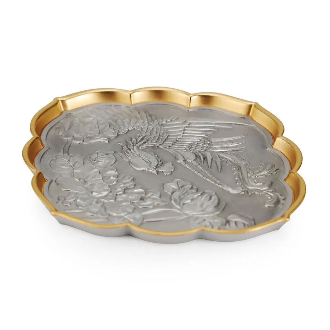 Royal Selangor Straits Expression - Phoenix &amp; Peony Valet Tray — side view