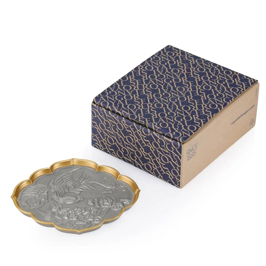 Royal Selangor Straits Expression - Phoenix &amp; Peony Valet Tray — in use