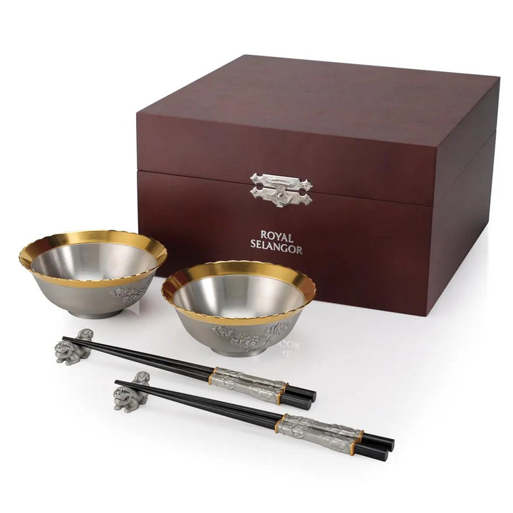 Royal Selangor Straits Expression - Gift-boxed Bowl, Chopsticks &amp; Rest Set — front view