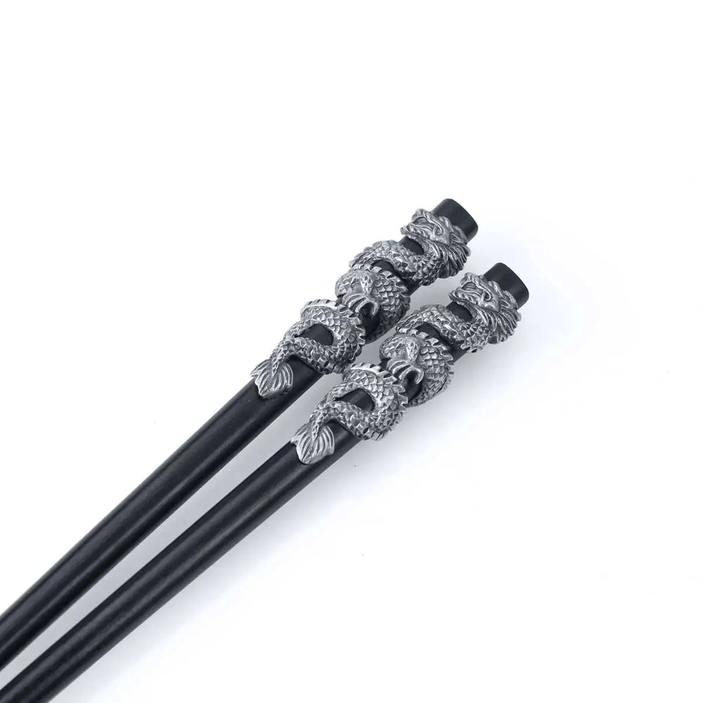 Royal Selangor 2024 Year of the Dragon - Chopsticks & Rest Set — side view