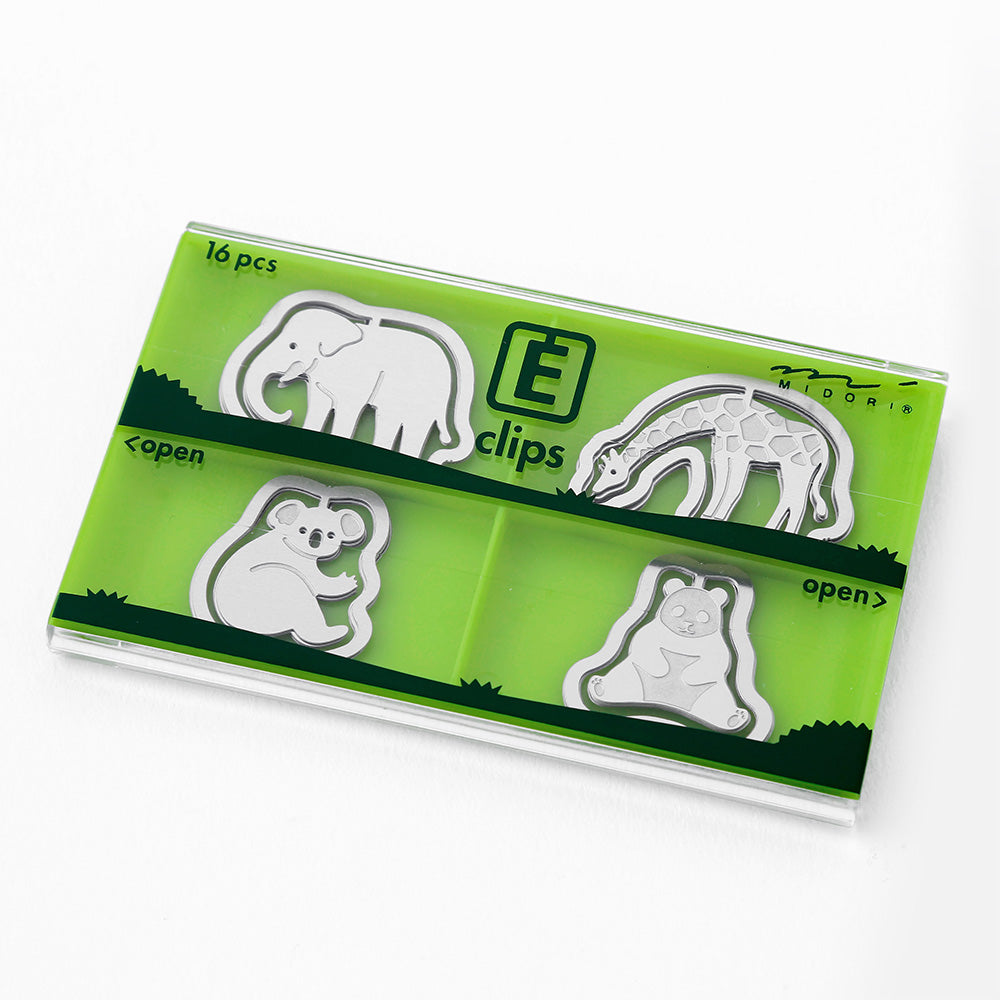 Midori E-Clips Paper Clip Etching Clips Dog / Cat / Rabbit / Bird / Zoo / Dinosaur/ Fruit/ Stationary