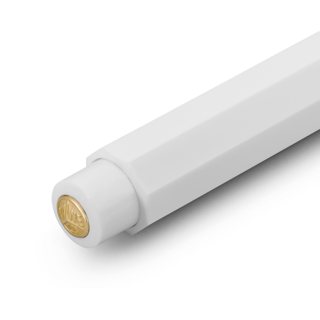 Kaweco Classic Sport Mechanical Pencil - White — writing at an angle