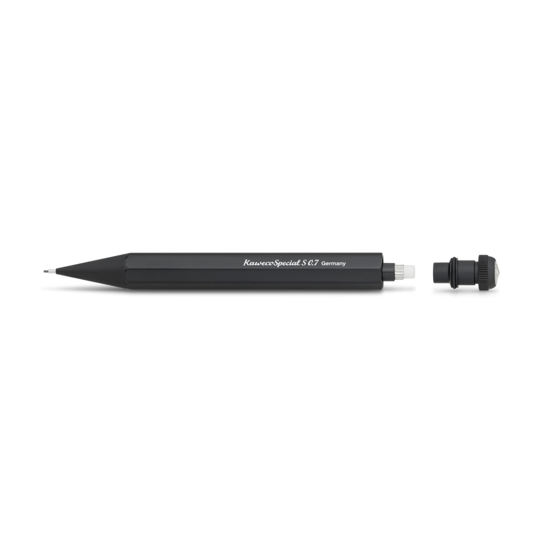 Kaweco Special Mechanical Pencil - "S" Black — writing at an angle