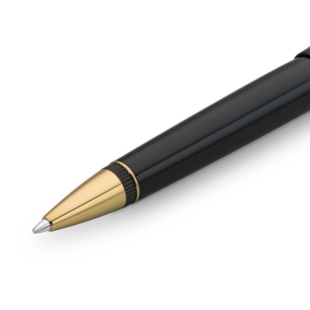 Kaweco DIA2 Ballpoint Pen - Black with Gold Trim — with packaging