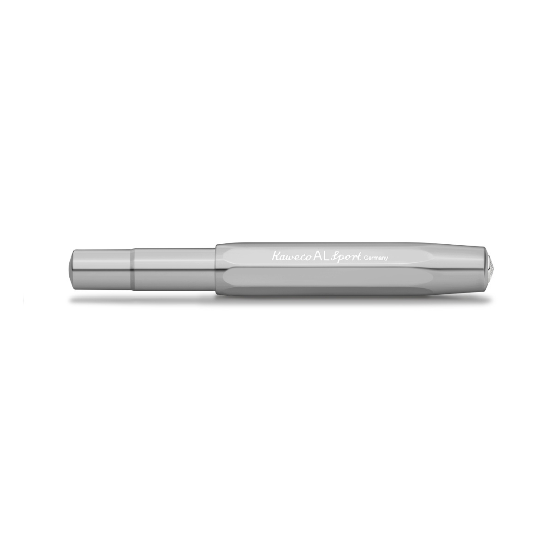 Kaweco AL Sport Fountain Pen - Raw Aluminium — flat lay