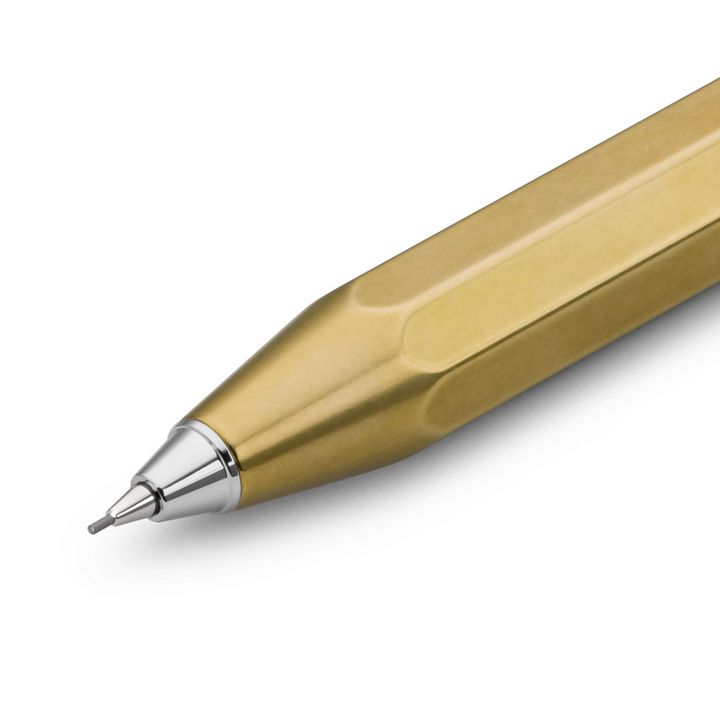 Kaweco Brass Sport Mechanical Pencil — writing at an angle