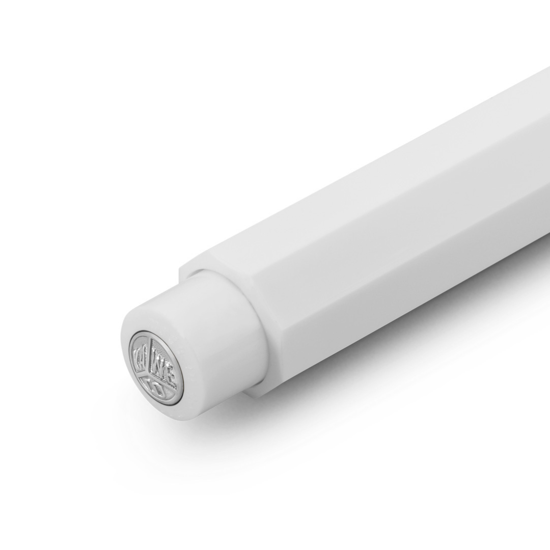 Kaweco Skyline Sport Mechanical Pencil - White — writing at an angle