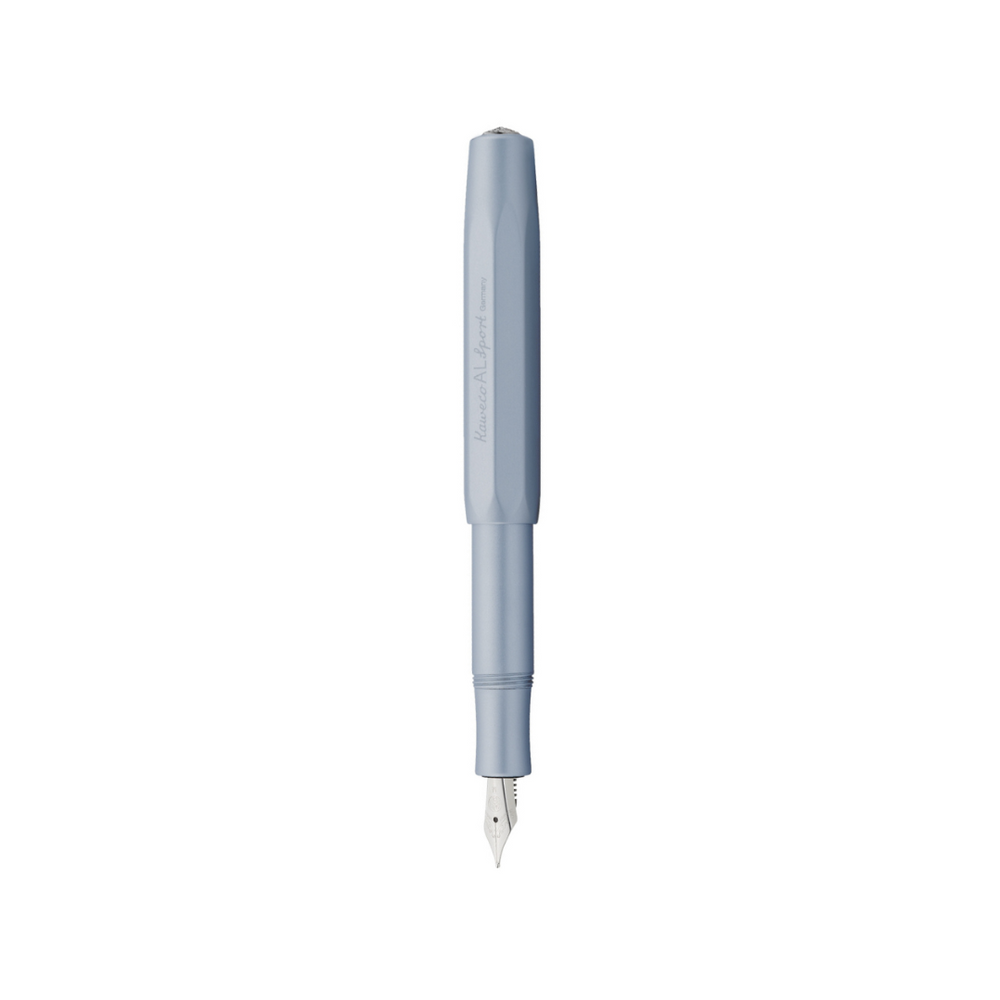 Kaweco AL Sport Fountain Pen - Light Blue — uncapped with cap posted