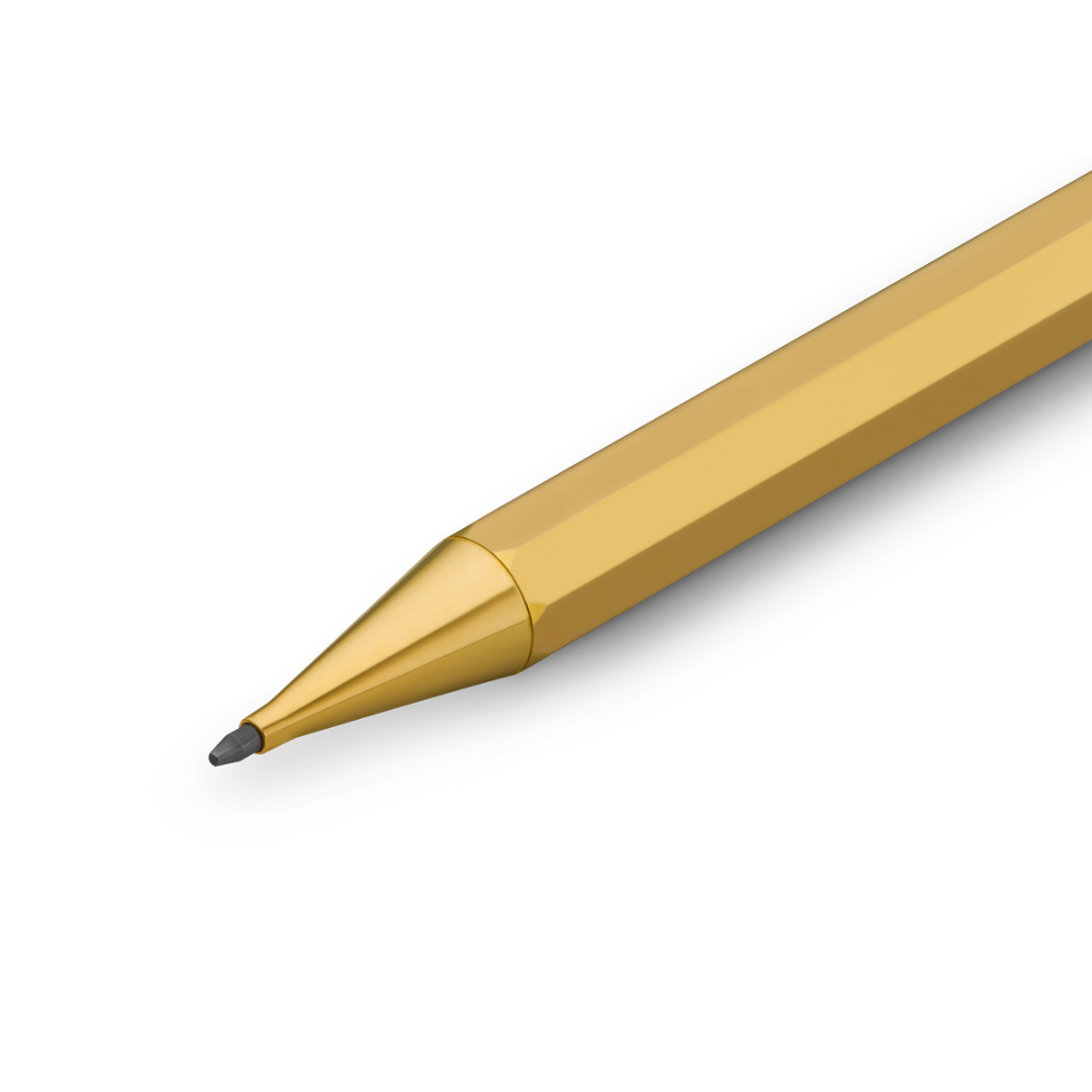 Kaweco Special Mechanical Pencil - Brass — writing at an angle