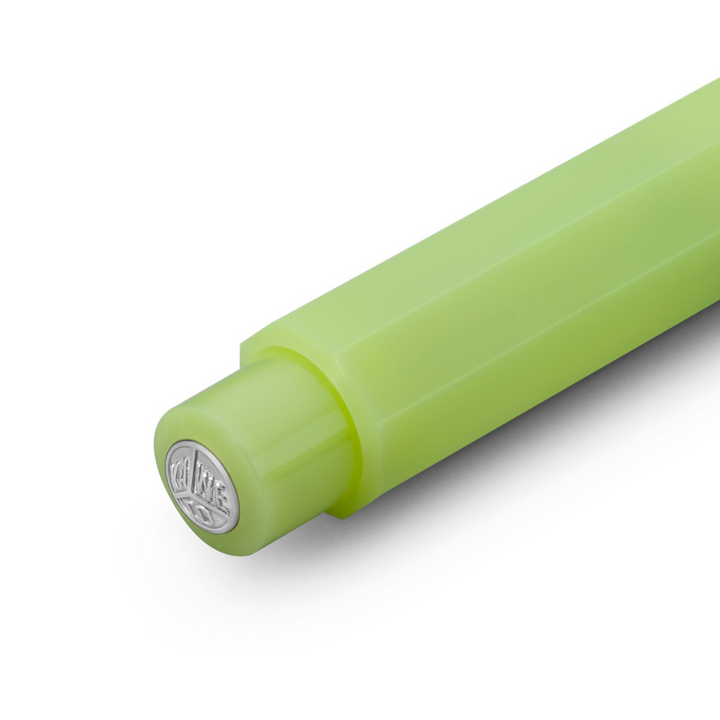Kaweco Frosted Sport Mechanical Pencil - Fine Lime — writing at an angle