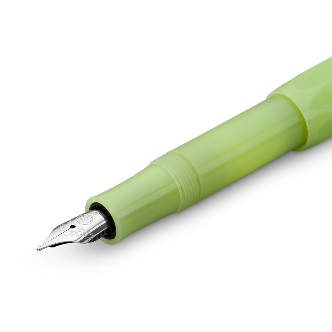 Kaweco Frosted Sport Fountain Pen - Fine Lime — flat lay