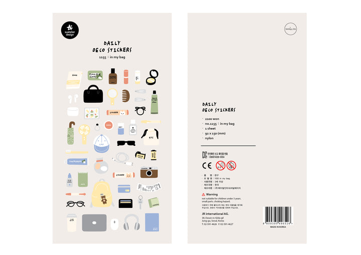 Suatelier Daily Deco Stickers - Sticker In My Bag — front view