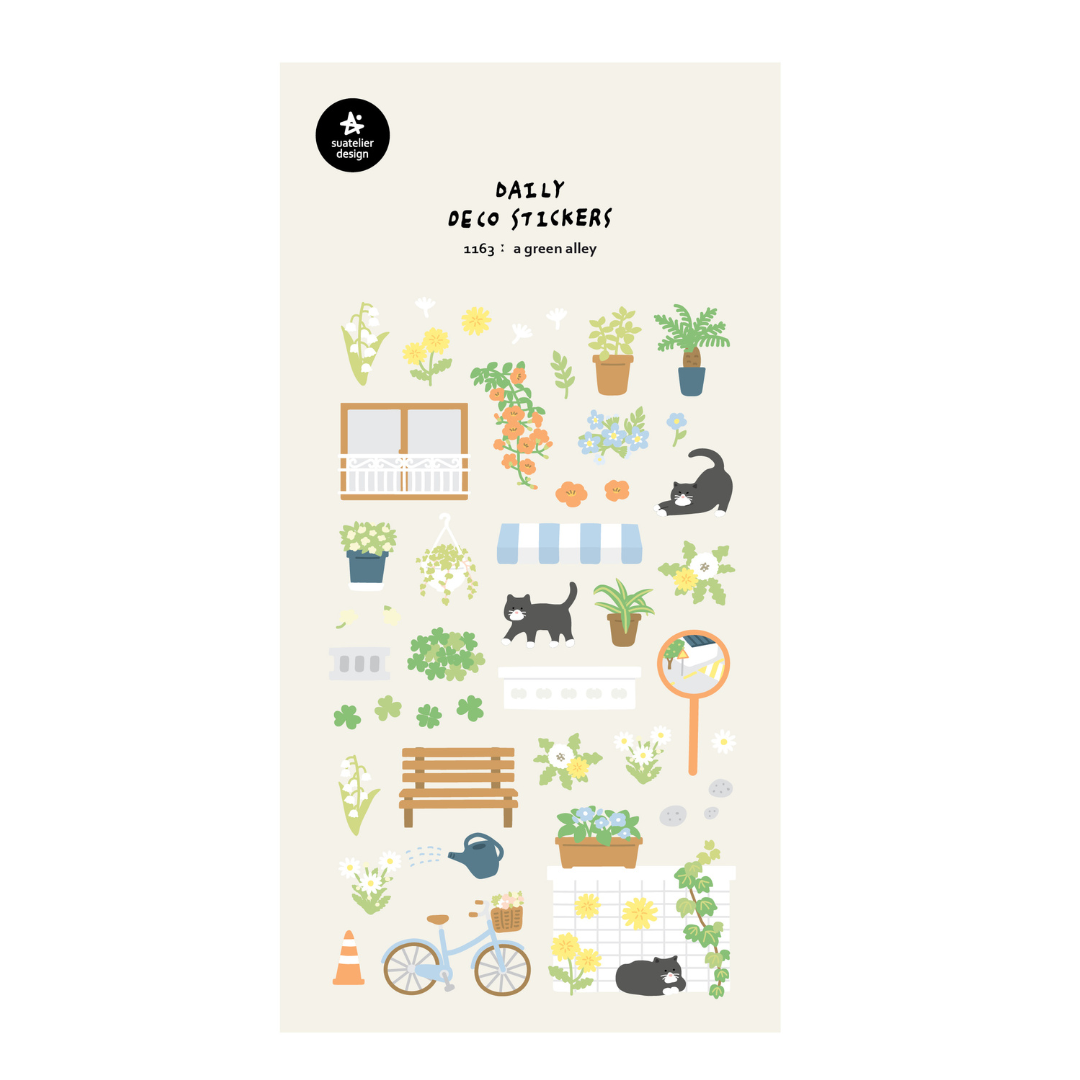 Suatelier Daily Deco Stickers - A Green Alley — front view