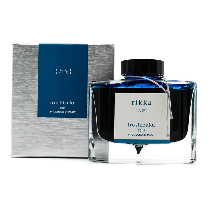 Pilot Iroshizuku 50ml Ink Bottle Fountain Pen Ink - Rikka (Six flowers) — bottle at angle
