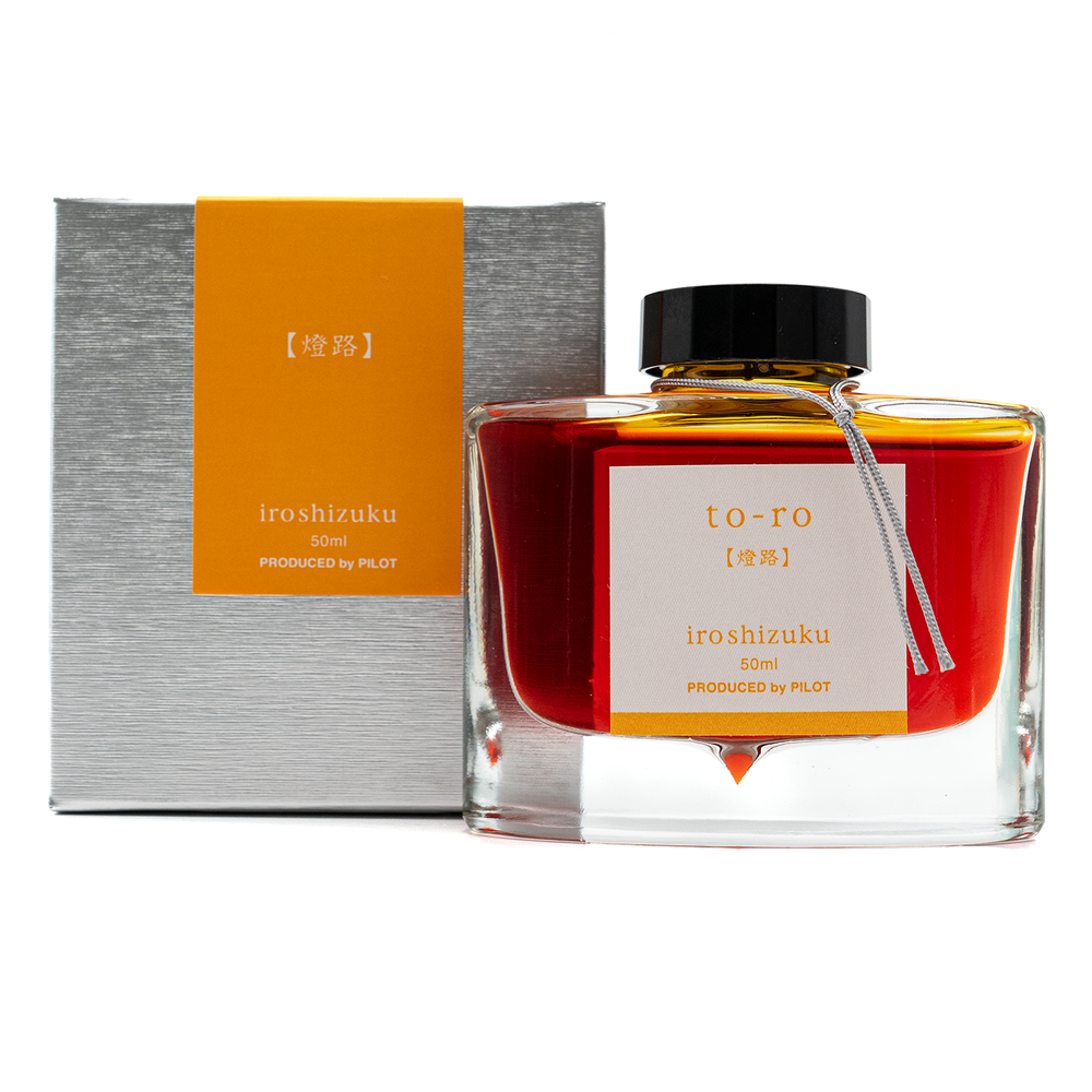 Pilot Iroshizuku 50ml Ink Bottle Fountain Pen Ink - To-ro (Warm Lantern) — bottle at angle