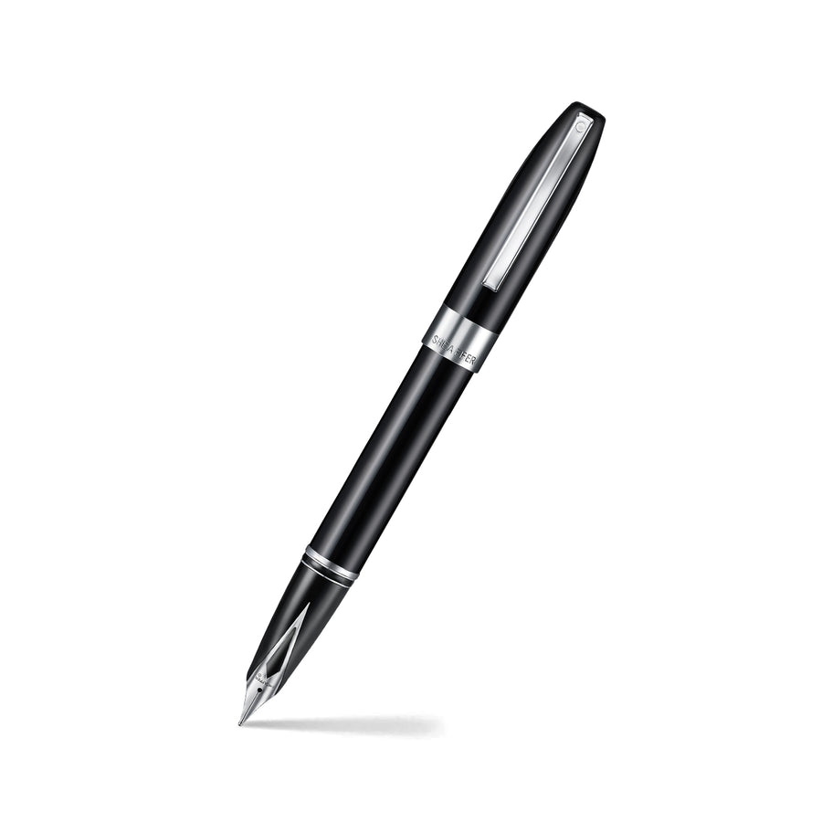 Sheaffer Legacy 9064 Glossy Black Inlaid Nib Fountain Pen with Chrome-Plated Trims Medium Nib — Sheaffer fountain pen — precision nib writing instrument, at Cityluxe Singapore stationery store