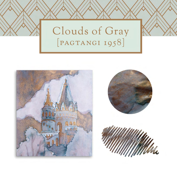 Vinta Inks 30ml Ink Bottle Clouds of Gray (Pagtangi 1958) — Vinta Inks fountain pen ink — premium bottled ink for writing, at Cityluxe Singapore