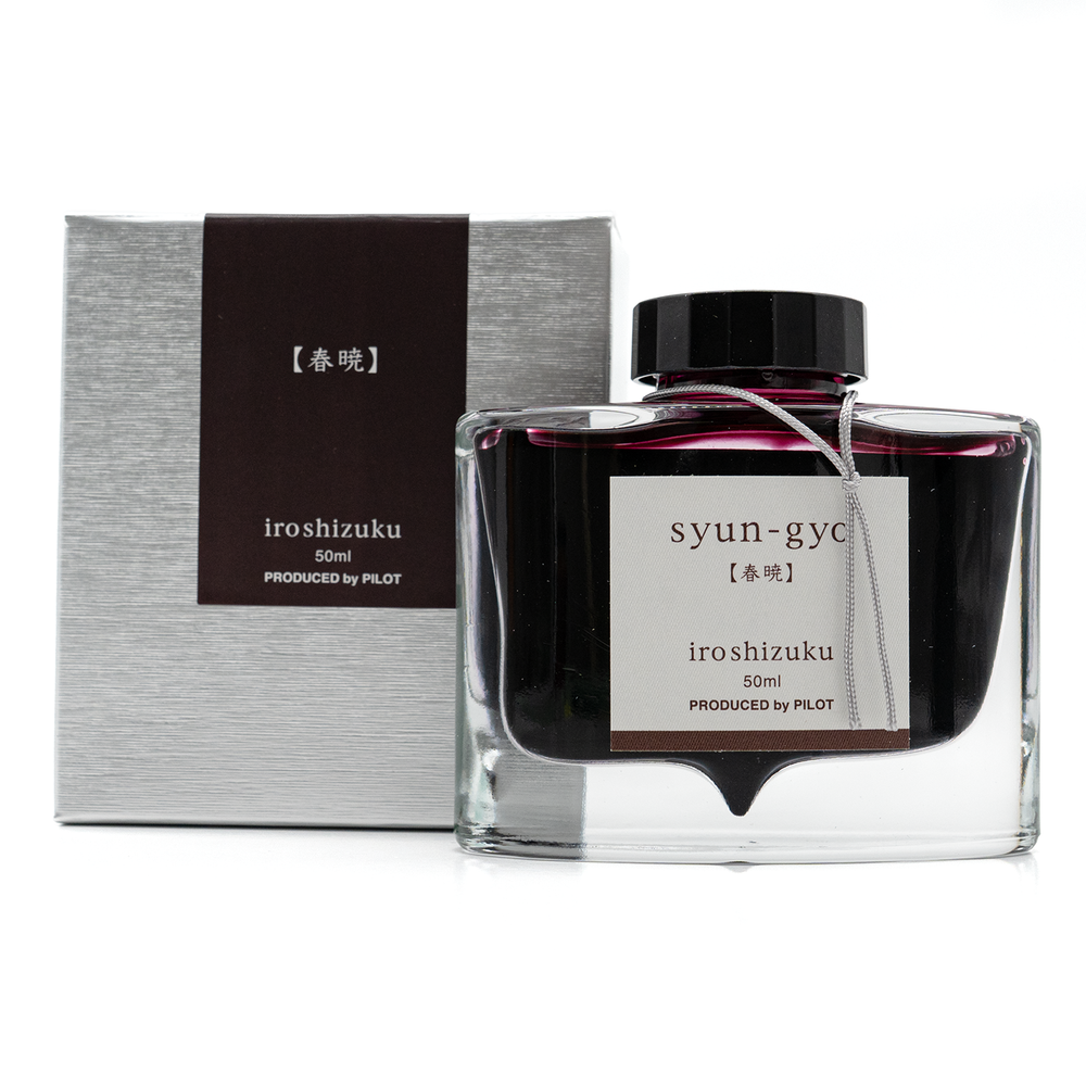 Pilot Iroshizuku 50ml Ink Bottle Fountain Pen Ink - Syun-Go (Spring Dawn) — bottle at angle