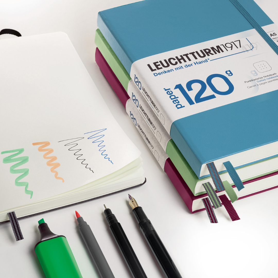Leuchtturm1917 Some Lines A Day A5 Medium Hardcover Notebook - Forest Green — pocket detail