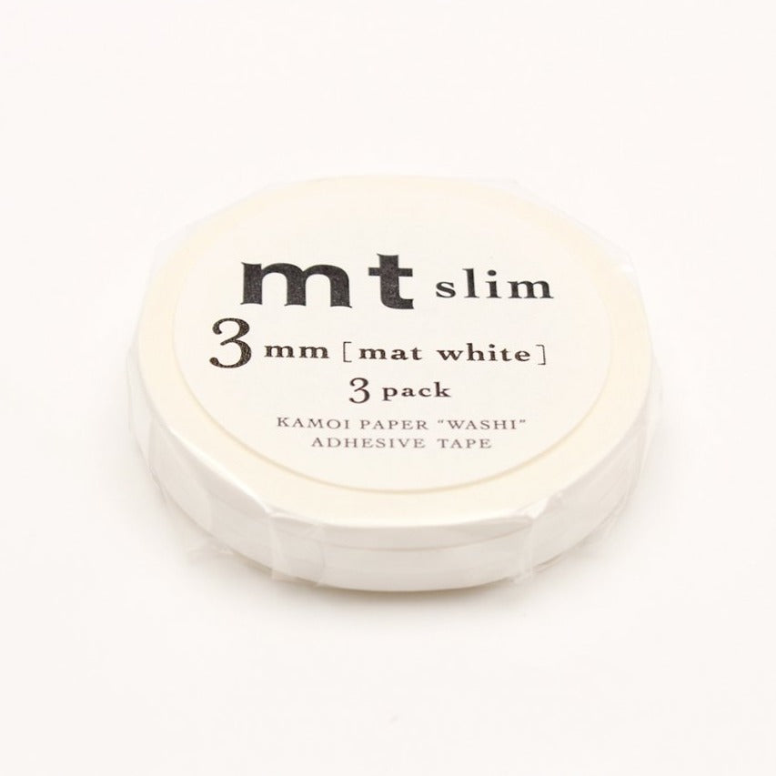 MT Slim 3mm Washi Tape Set Matte White (7M) — pattern detail
