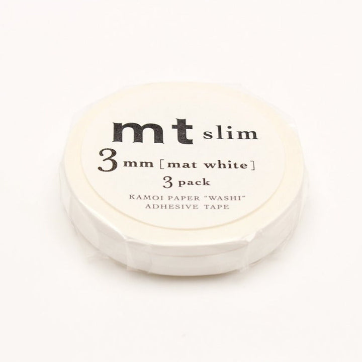 MT Slim 3mm Washi Tape Set Matte White (7M) — pattern detail