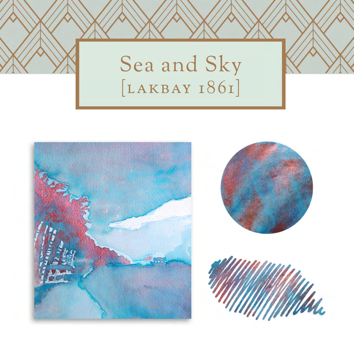 Vinta Inks 30ml Ink Bottle Sea and Sky (Lakbay 1861) — Vinta Inks fountain pen ink — premium bottled ink for writing, at Cityluxe Singapore