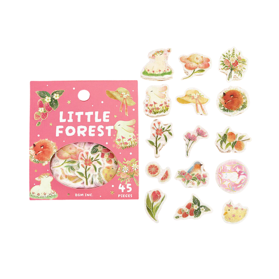 BGM Foil Stamping Flake Seal: Forest of Warmth - Pink — front view