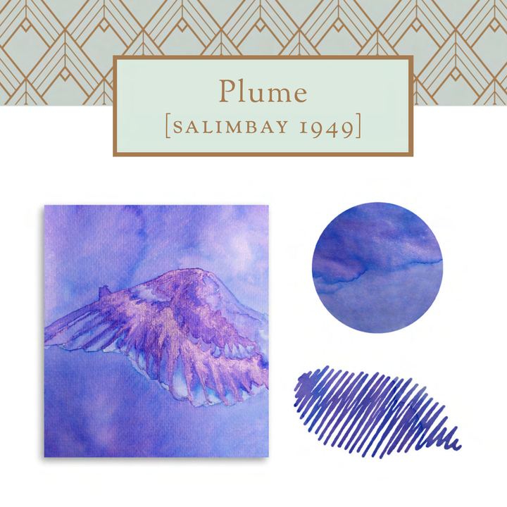 Vinta Inks 30ml Ink Bottle Plume (Salimbay 1949) — Vinta Inks fountain pen ink — premium bottled ink for writing, at Cityluxe Singapore