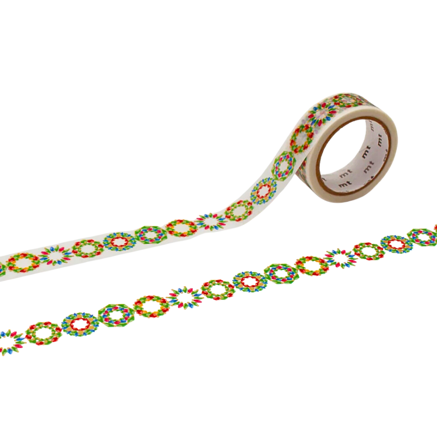 MT Tape Washi Tape - Christmas Beads — roll front
