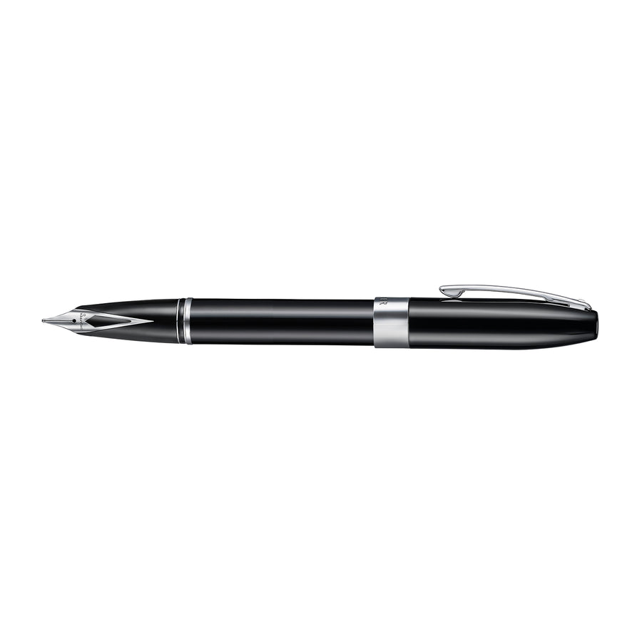 Sheaffer Legacy 9064 Glossy Black Inlaid Nib Fountain Pen with Chrome-Plated Trims Medium Nib — Sheaffer fountain pen — precision nib writing instrument, at Cityluxe Singapore stationery store