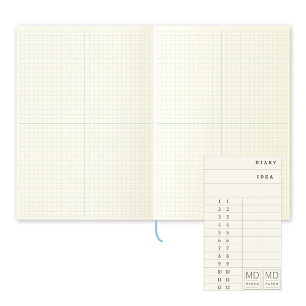 MD Notebook Journal A5 - Grid Block — open spread