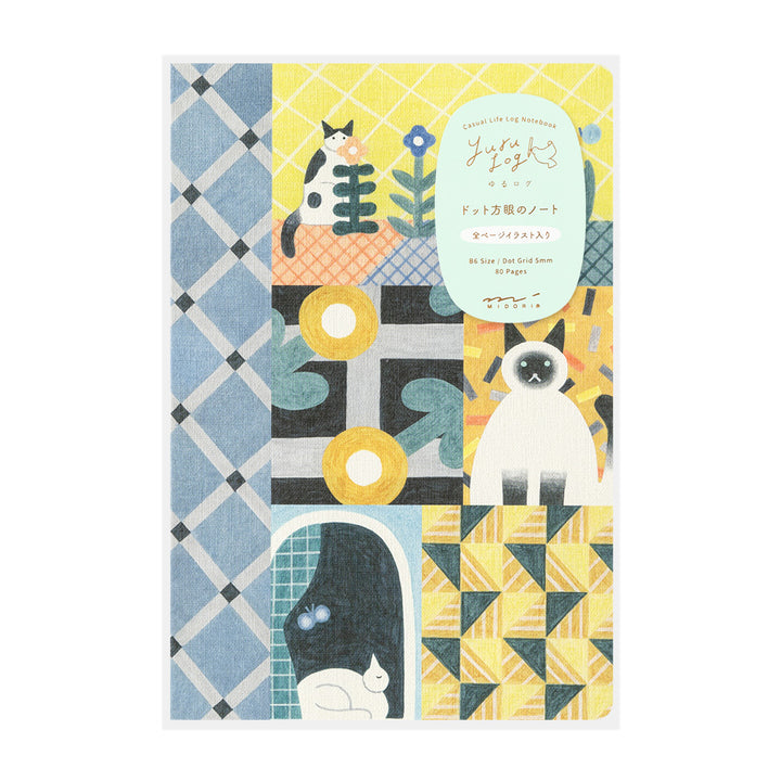 Midori Yuru Log Notebook [B6] - Cat — front cover