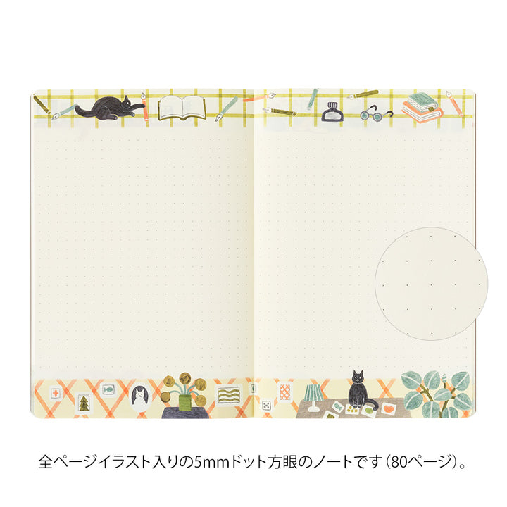 Midori Yuru Log Notebook [B6] - Cat — size comparison
