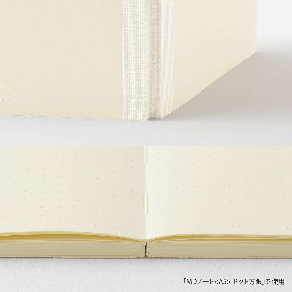 MD Notebook <A7> Dot Grid — flat lay