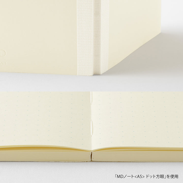 MD Notebook <A6> Dot Grid — flat lay