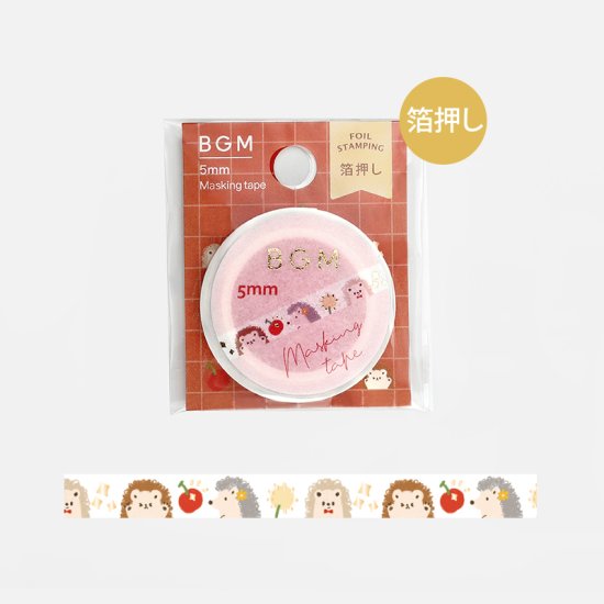 BGM Foil Stamping Masking Tape: Life - Hedgehog — roll front
