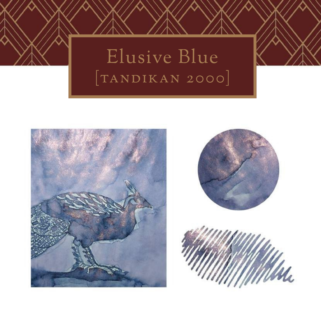 Vinta Inks 30ml Ink Bottle - The Awareness Project in Elusive Blue [Tandikan 2000] — Vinta Inks fountain pen ink — premium bottled ink for writing, at Cityluxe Singapore