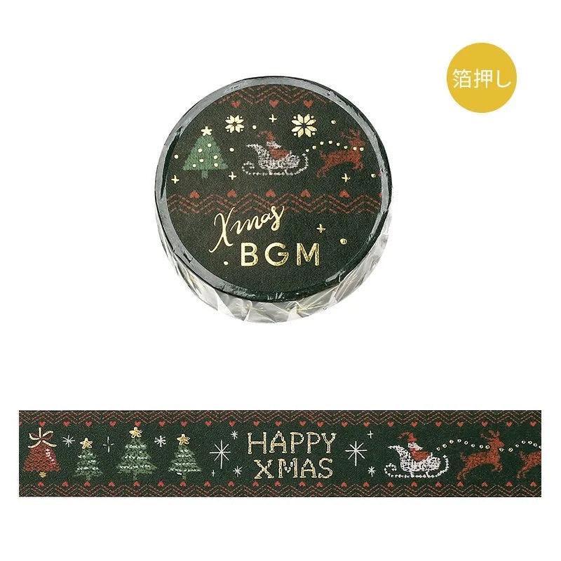 BGM Foil Stamping Christmas Limited Edition Masking Tape - Cross Stitch — roll front