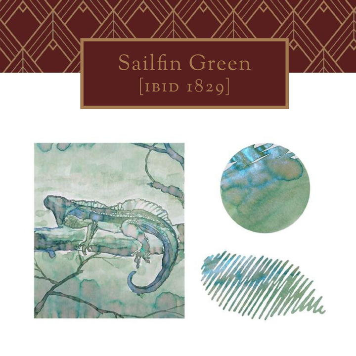 Vinta Inks 30ml Ink Bottle - The Awareness Project in Sailfin Green [Ibid 1829] — Vinta Inks fountain pen ink — premium bottled ink for writing, at Cityluxe Singapore