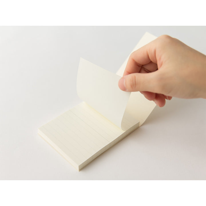 MD Paper Sticky Memo Pad <A7> Lined — in use