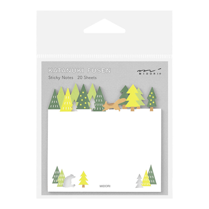 Midori Sticky Notes Die-Cutting Forest — front view