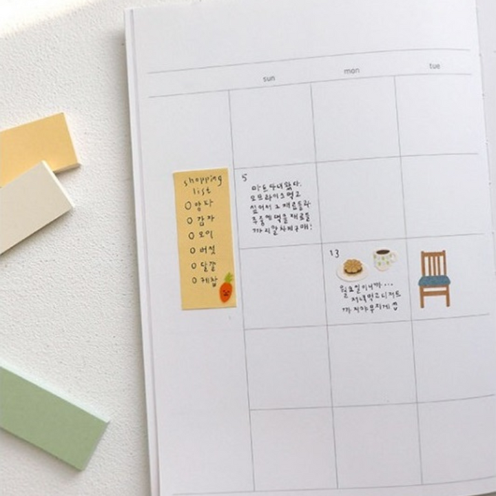 Suatelier Daily Plan Sticky Memo - 33 — angle view