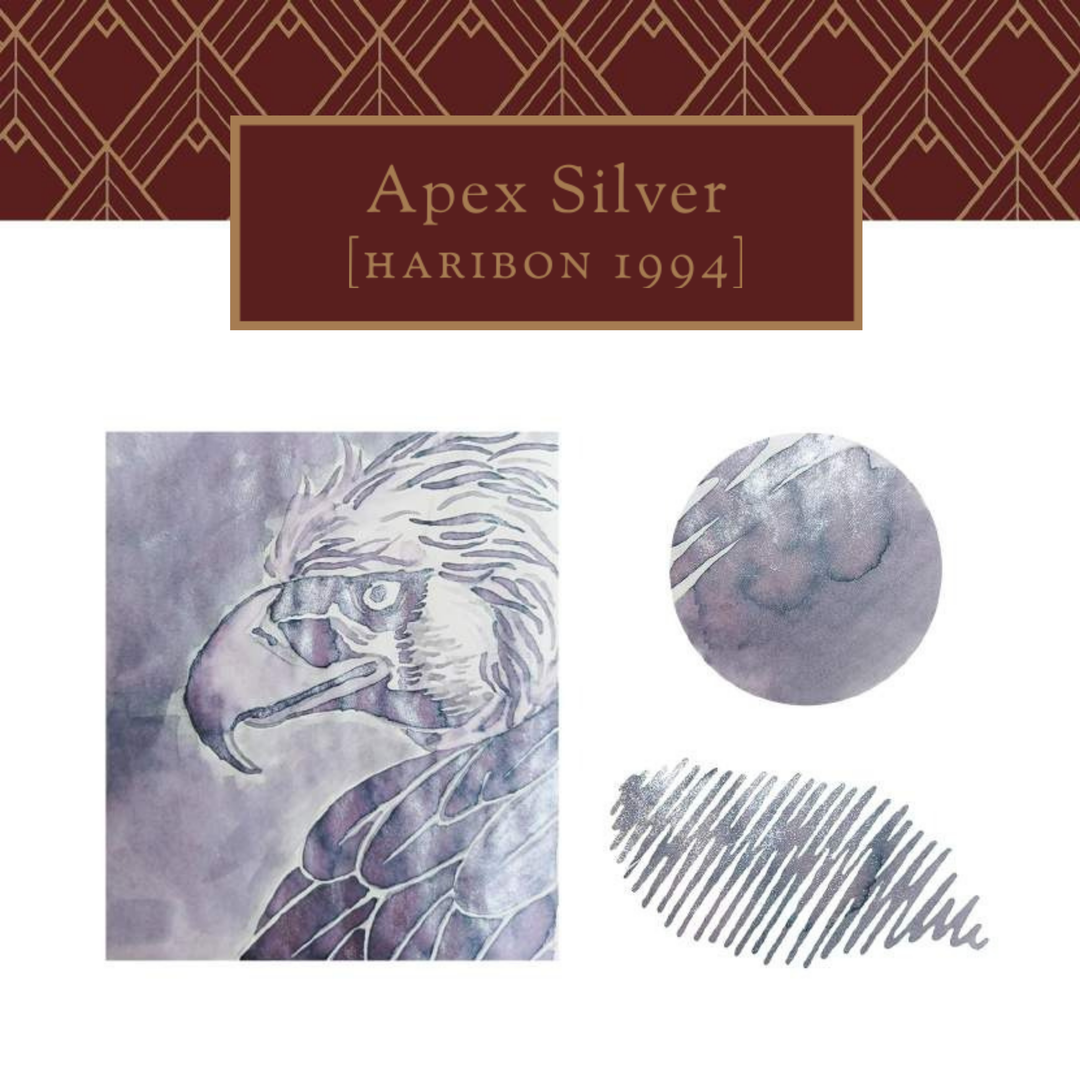 Vinta Inks 30ml Ink Bottle - The Awareness Project in Apex Silver [Haribon 1994] — Vinta Inks fountain pen ink — premium bottled ink for writing, at Cityluxe Singapore