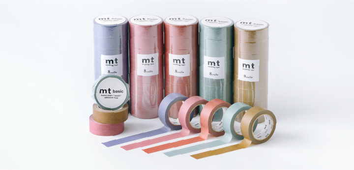 MT Basic Washi Tape - Charcoal Gray — roll side