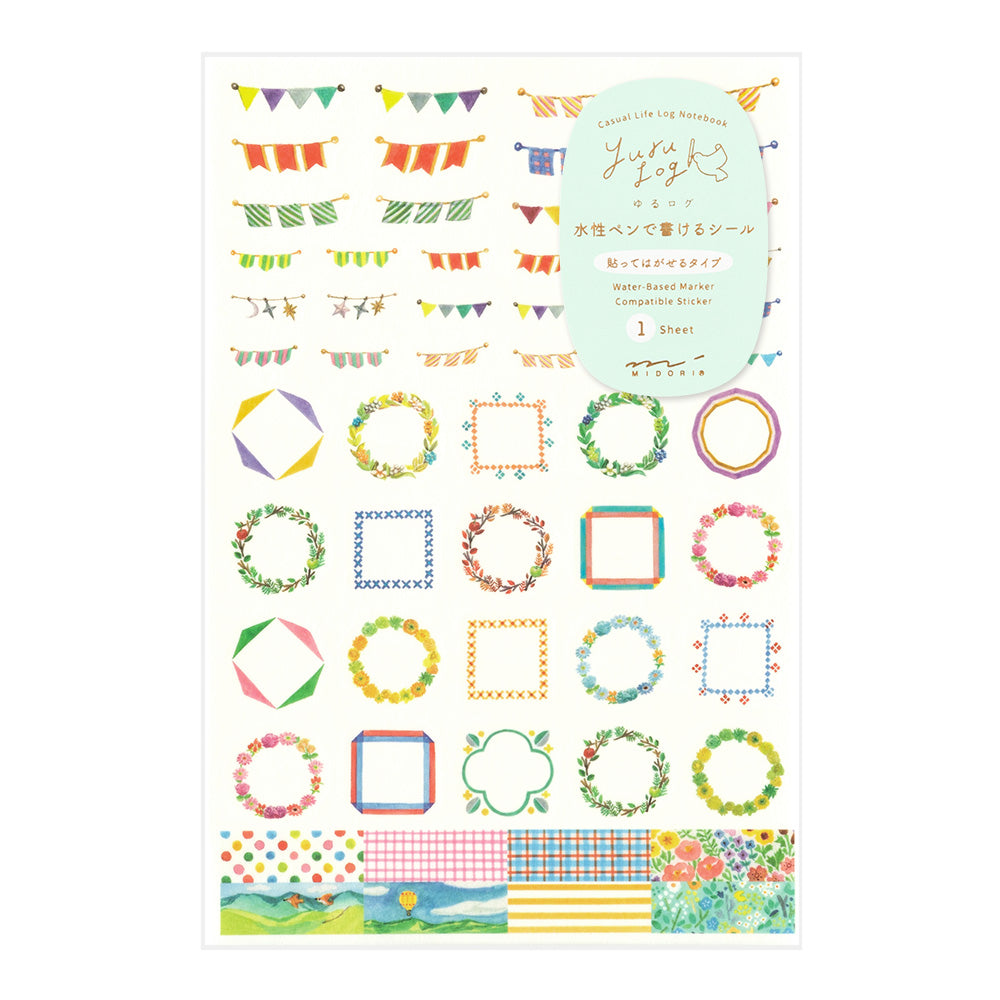 Midori Yuru Log Sticker (1 Sheet) - Decoration — front view