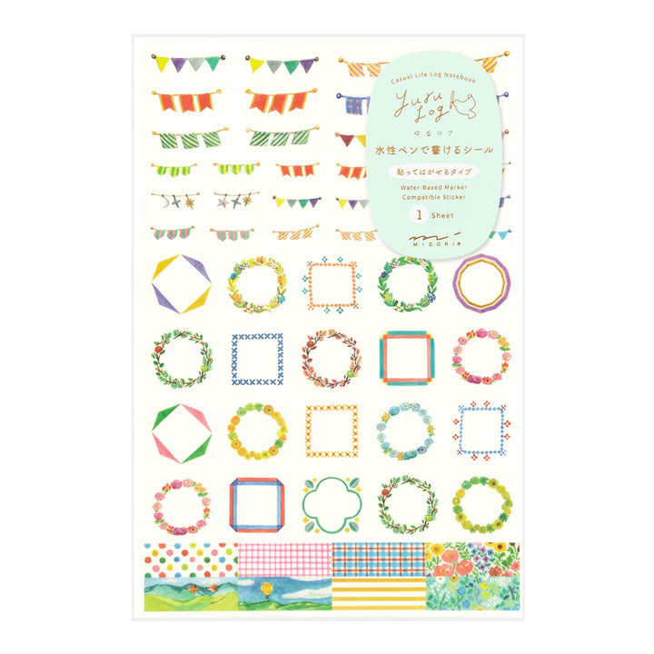 Midori Yuru Log Sticker (1 Sheet) - Decoration — front view