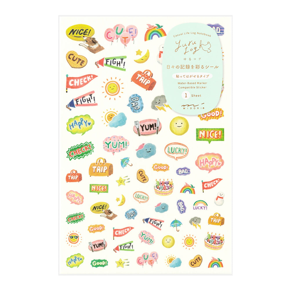 Midori Yuru Log Sticker (1 Sheet) - Feeling — front view